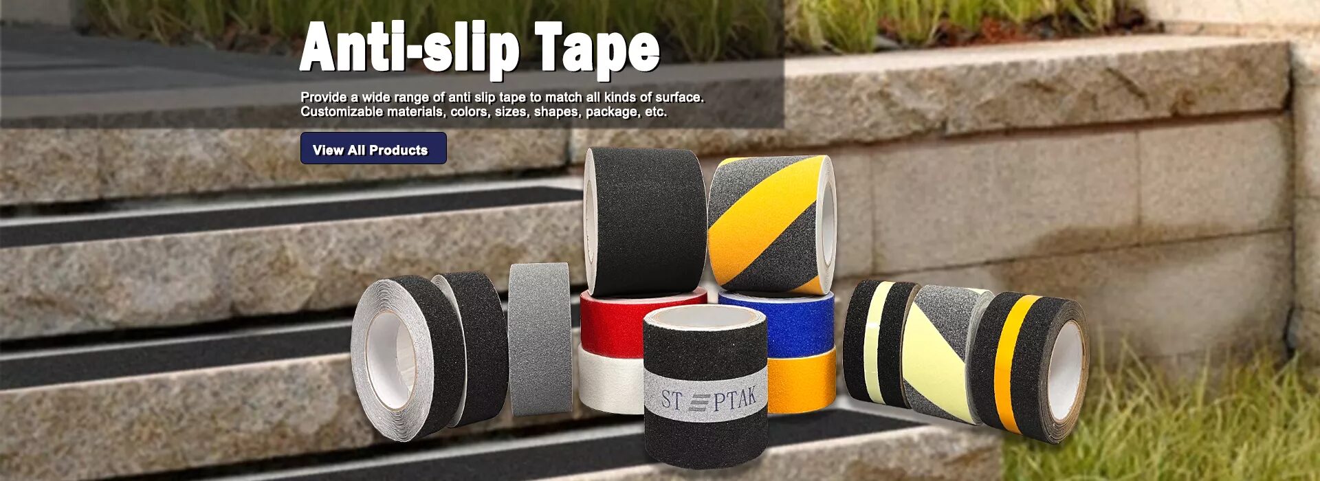 Anti-slip tape: a wide range of anti slip tapes to match all kinds of surface, customizable materials, colors, sizes, shapes and package