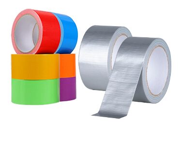 Rolls of colored and silver cloth duct tape