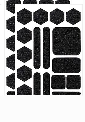 Black die-cut anti-slip stickers in hexagon and rectangle shapes