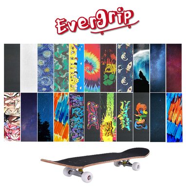 EverGrip skateboard grip tape sheets and skateboard